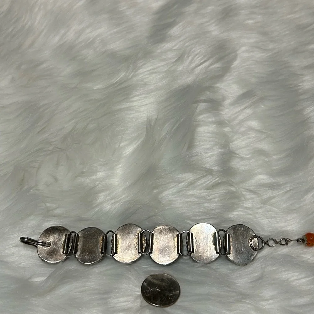 Elegant Silver and Multicolor Gemstone Bracelet - Picture 7 of 8